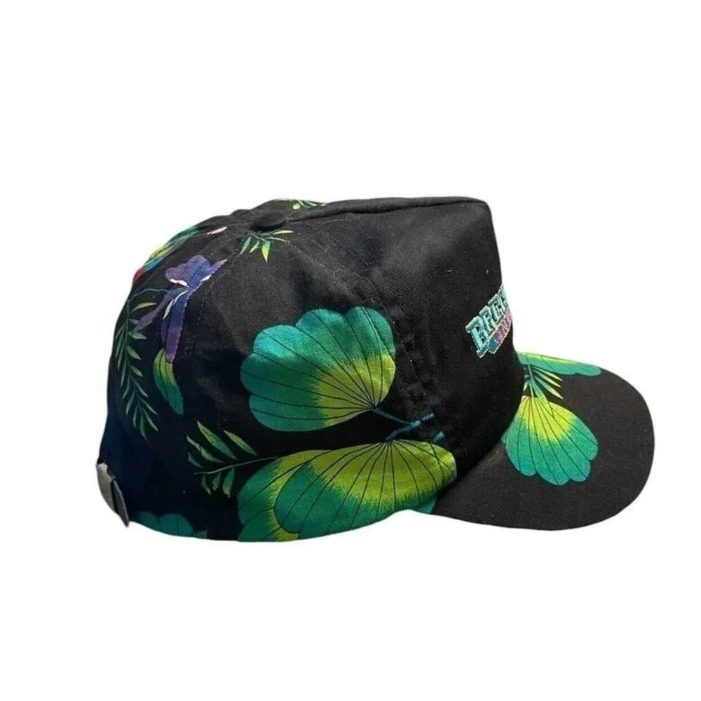 Vintage Breckenridge Colorado Hat Mens Black Tropical Parrot Floral USA‎